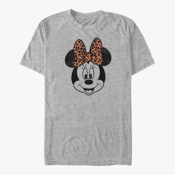 Tričko Merch Disney Mickey And Friends - Modern Minnie Face Leopard Unisex T-Shirt Heather Grey M