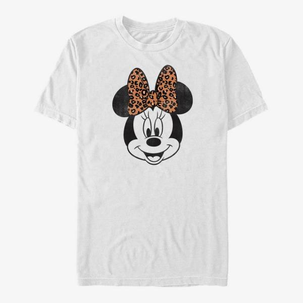 Tričko Merch Disney Mickey And Friends - Modern Minnie Face Leopard Unisex T-Shirt White S