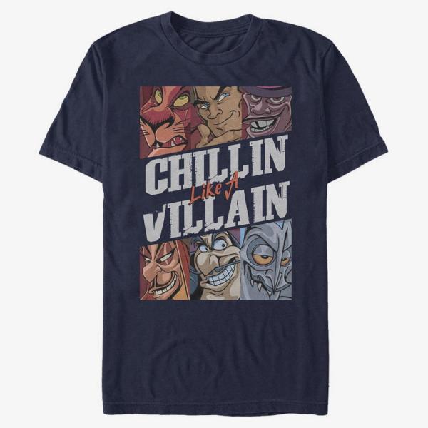 Tričko Merch Disney Villains - Villains Chills Unisex T-Shirt Navy Blue S