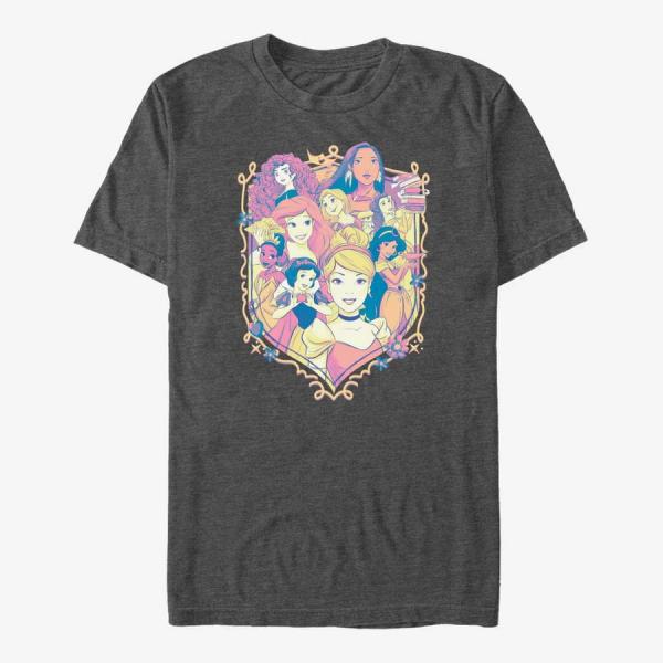 Tričko Merch Disney Princesses - Princess Sheild Unisex T-Shirt Dark Heather Grey S