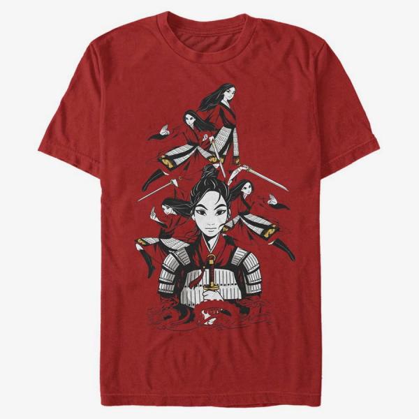 Tričko Merch Disney Mulan: Live Action - Mulan Poses Unisex T-Shirt Red M
