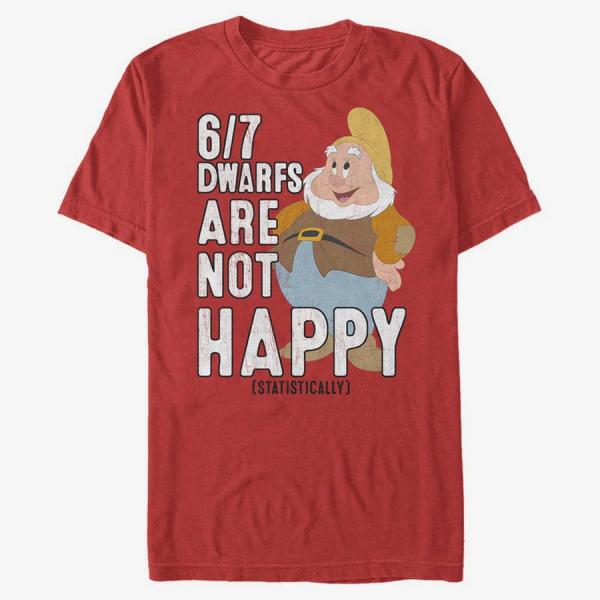 Tričko Merch Disney Snow White - Not Happy Unisex T-Shirt Red XL