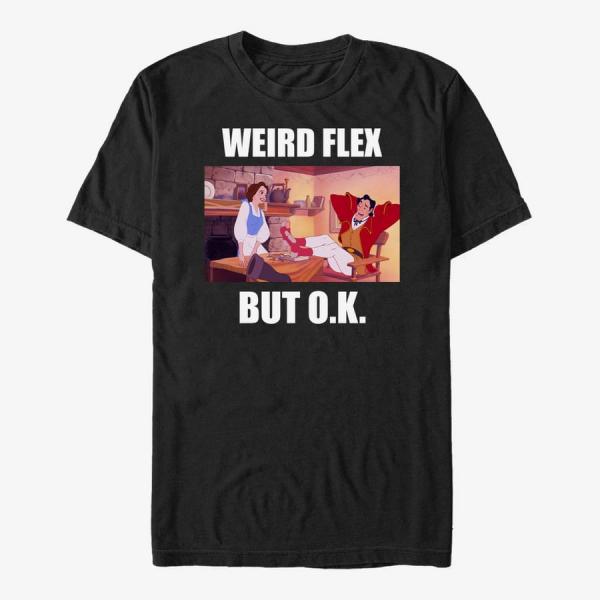Tričko Merch Disney Beauty & The Beast - Gaston Weird Flex Meme Unisex T-Shirt Black L