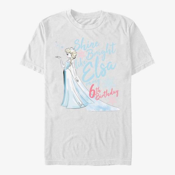 Tričko Merch Disney Frozen - Birthday Queen Six Unisex T-Shirt White S