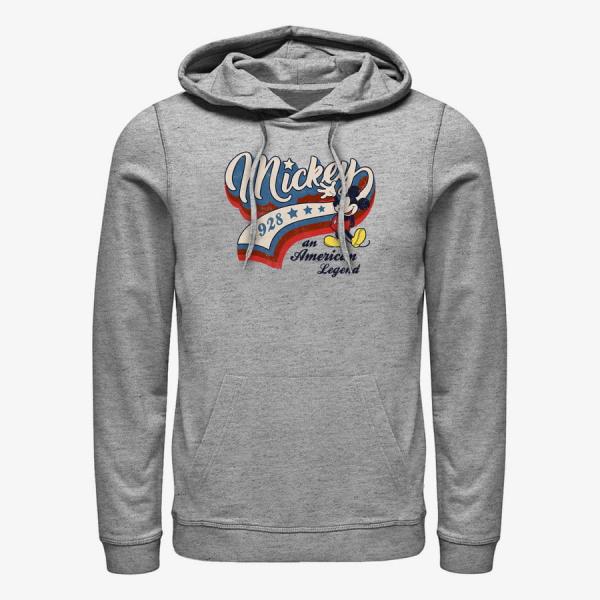 Mikina Merch Disney Classics Mickey Classic - Baseball Americana Unisex Hoodie Heather Grey M