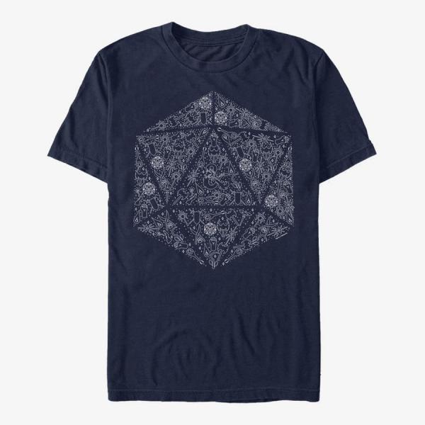 Tričko Merch Dungeons & Dragons - Celestial D20 Unisex T-Shirt Navy Blue M