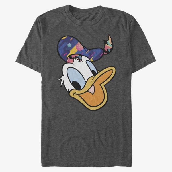 Tričko Merch Disney Classics Mickey Classic - Donald Pattern Face Unisex T-Shirt Dark Heather Grey M