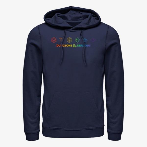 Queens Dungeons & Dragons - Rainbow Dice Unisex Hoodie Navy Blue