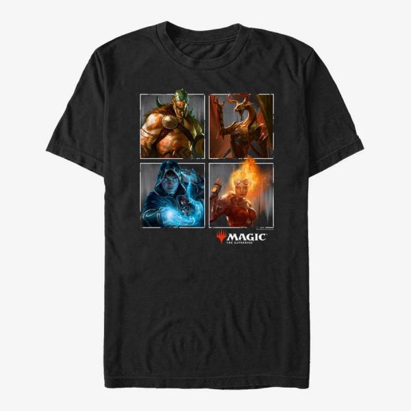 Tričko Merch Magic: The Gathering - Character Four Up Unisex T-Shirt Black XL