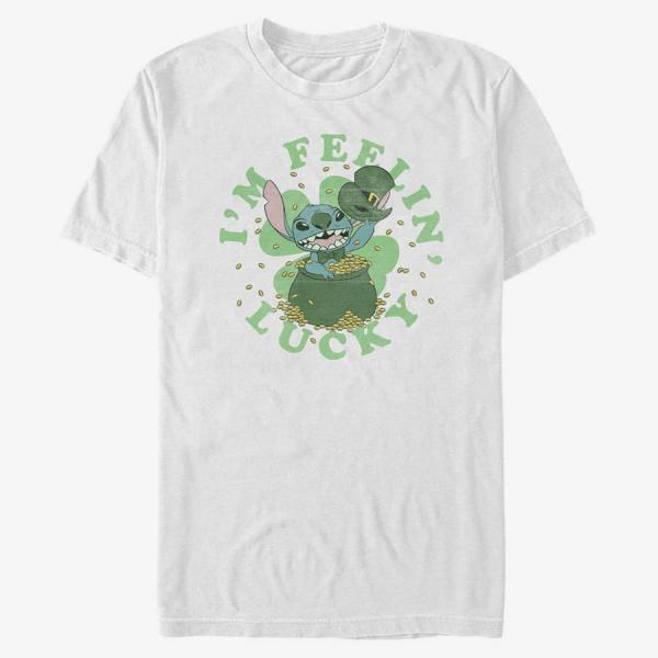 Queens Disney Classics Lilo & Stitch - I'm Feelin Lucky Unisex T-Shirt White