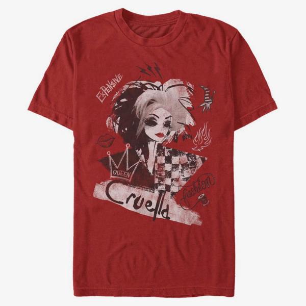 Queens Disney Classics DNCA - ARTSY CRUELLA Unisex T-Shirt Red