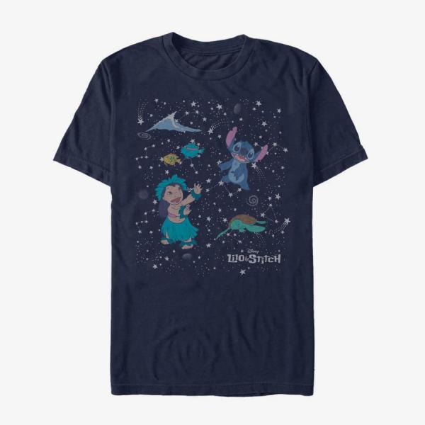 Queens Disney Classics Lilo & Stitch - CONSTELATION LILO STITCH Unisex T-Shirt Navy Blue