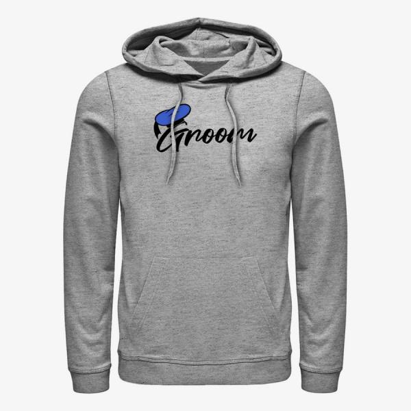 Queens Disney Classics Mickey & Friends - Donald Groom Unisex Hoodie Heather Grey