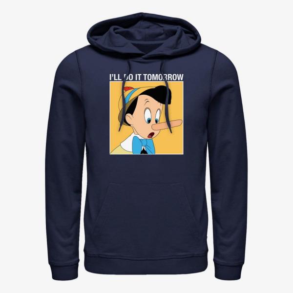 Mikina Merch Disney Classics Pinocchio - Do It Tomorrow Unisex Hoodie Navy Blue XXL