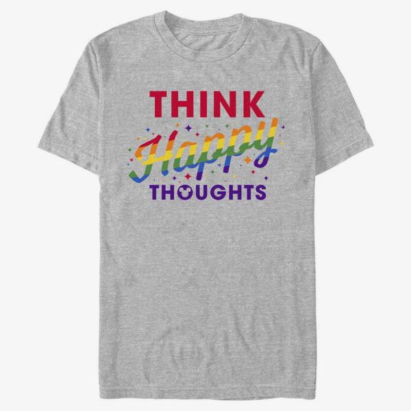 Tričko Merch Disney Classics Peter Pan - Happy Thoughts Unisex T-Shirt Heather Grey XXL