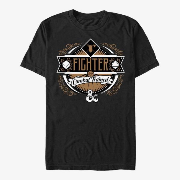 Tričko Merch Dungeons & Dragons - Fighter Label Unisex T-Shirt Black S