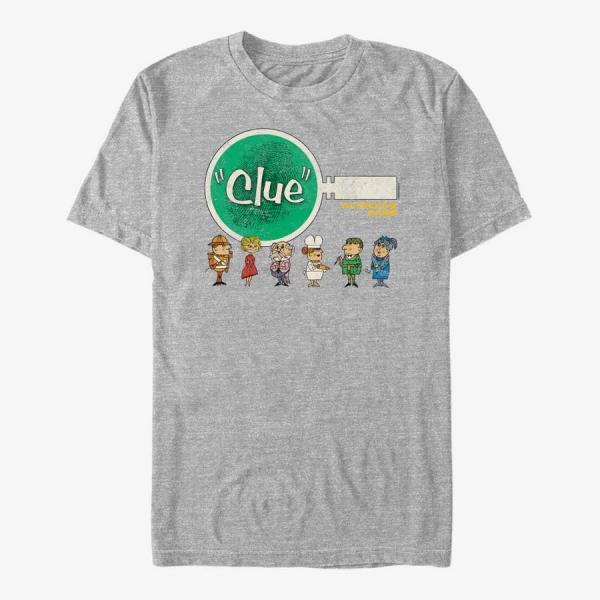 Tričko Merch Hasbro Clue - CLUE LOGO DISTRESSED Unisex T-Shirt Heather Grey XL