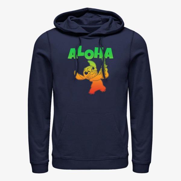 Queens Disney Classics Lilo & Stitch - ALOHA STITCH Unisex Hoodie Navy Blue