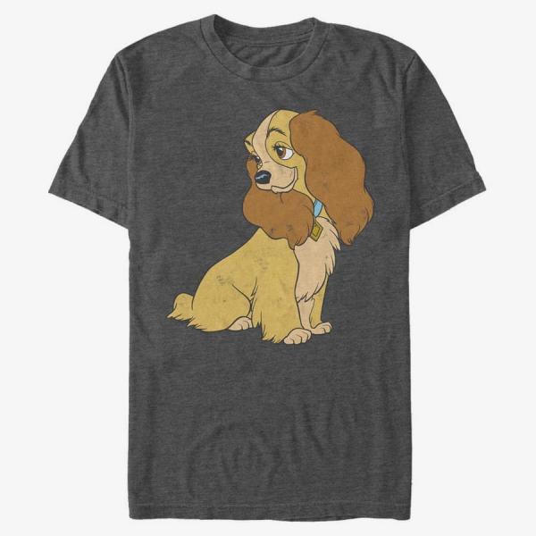 Tričko Merch Disney Classics Lady & The Tramp - Lady Vintage Unisex T-Shirt Dark Heather Grey L