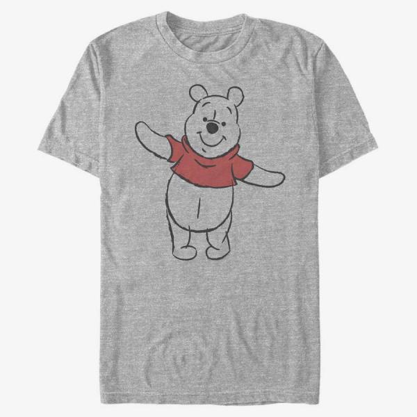 Tričko Merch Disney Classics Winnie The Pooh - Basic Sketch Pooh Unisex T-Shirt Heather Grey M