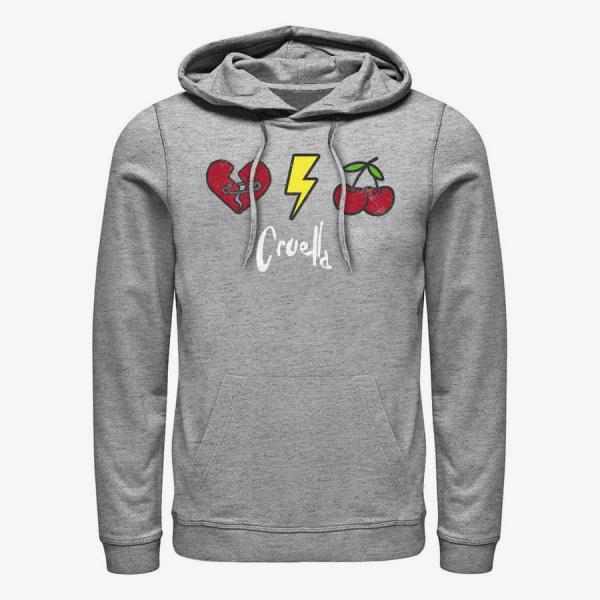 Mikina Merch Disney Classics DNCA - Cruella Patches Unisex Hoodie Heather Grey S