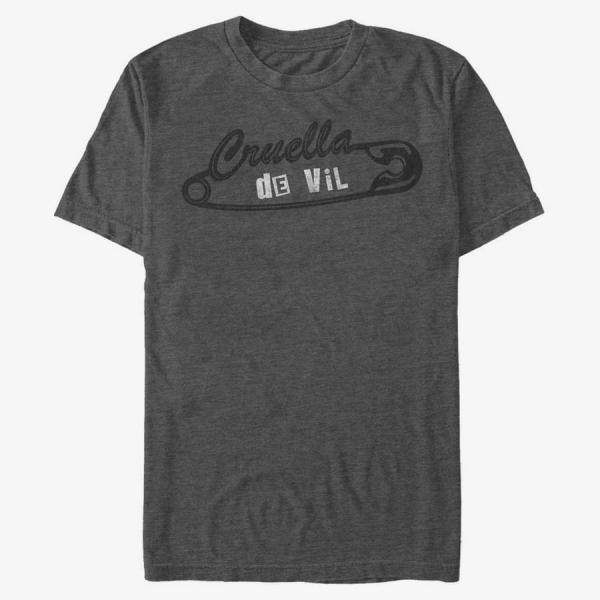 Queens Disney Classics DNCA - Cruella Punk Pin Unisex T-Shirt Dark Heather Grey