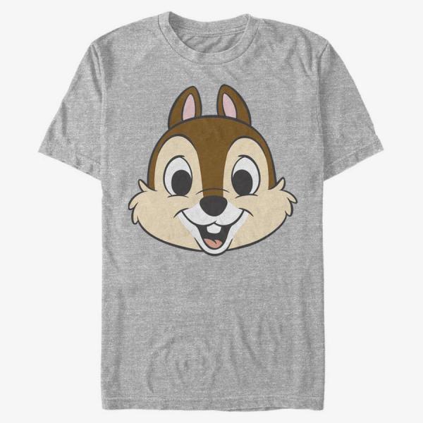 Tričko Merch Disney Classics Mickey & Friends - Chip Big Face Unisex T-Shirt Heather Grey L