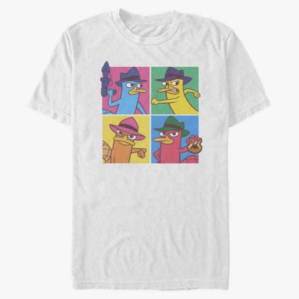 Tričko Merch Disney Classics Phineas And Ferb - Agent P Boxes Unisex T-Shirt White S