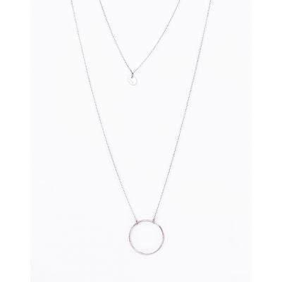 Timi Big Circle Long Necklace silver finishing