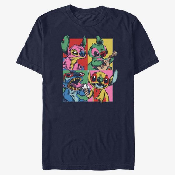 Tričko Merch Disney Classics Lilo & Stitch - Grunge Stitch Unisex T-Shirt Navy Blue S