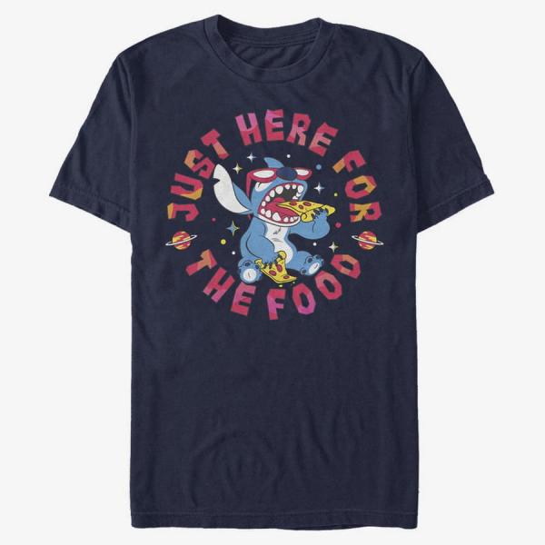 Queens Disney Classics Lilo & Stitch - Stitch Pizza Unisex T-Shirt Navy Blue