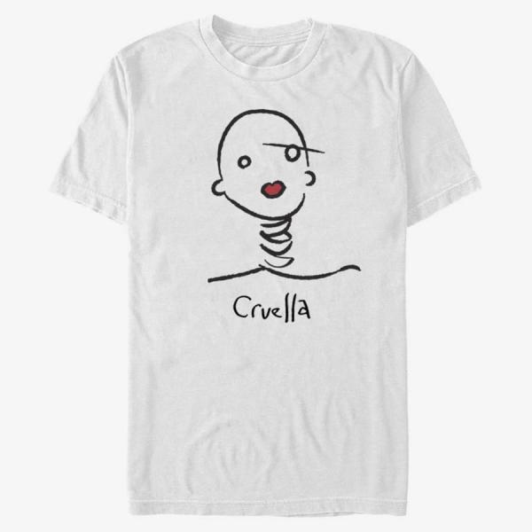 Queens Disney Classics DNCA - CRUELLA DOODLE Unisex T-Shirt White