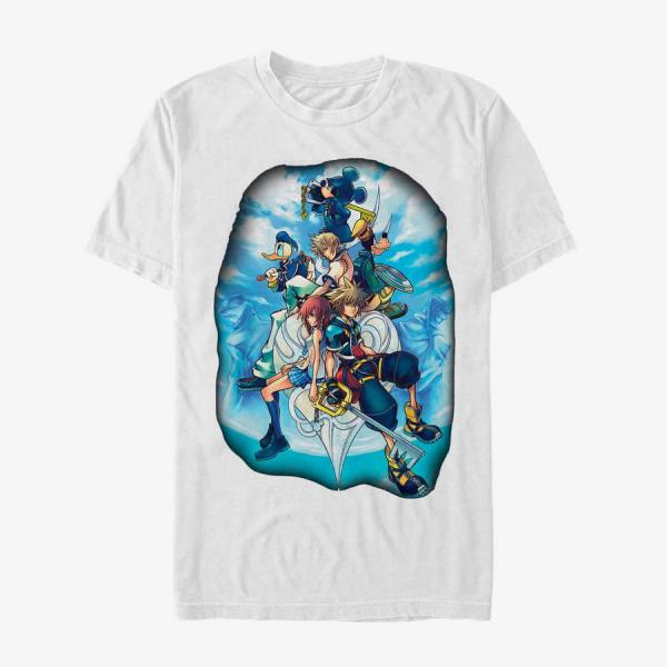 Tričko Merch Disney Classics Kingdom Hearts - Sky Group Unisex T-Shirt White XXXL