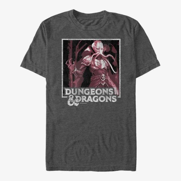 Tričko Merch Dungeons & Dragons - MindFlayer Box Up Unisex T-Shirt Dark Heather Grey XXL