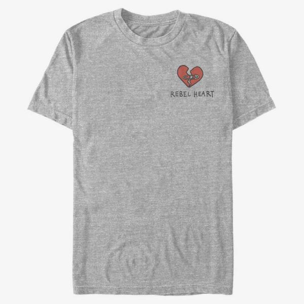 Tričko Merch Disney Classics DNCA - REBEL HEART Unisex T-Shirt Heather Grey XXL
