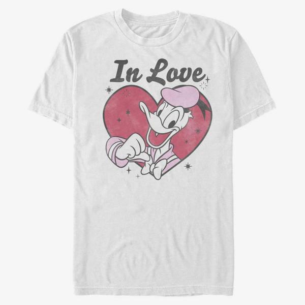 Tričko Merch Disney Classics Mickey Classic - In Love Donald Unisex T-Shirt White S