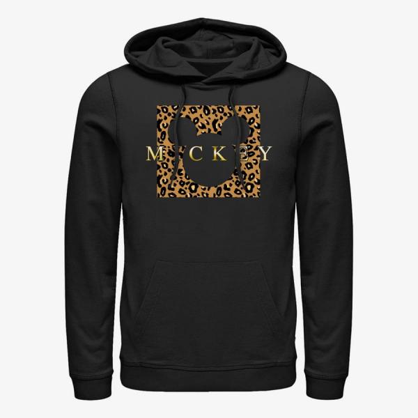 Queens Disney Classics Mickey & Friends - Leopard Square Mick Unisex Hoodie Black
