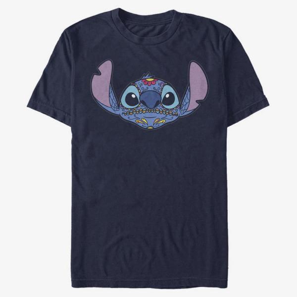 Queens Disney Classics Lilo & Stitch - SUGAR SKULL STITCH Unisex T-Shirt Navy Blue