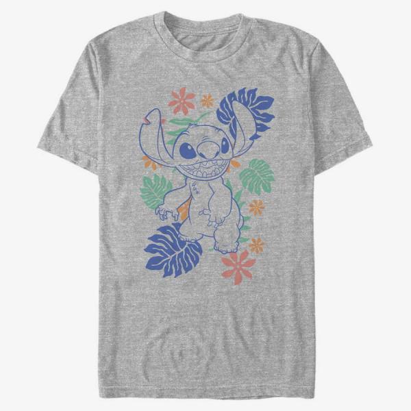 Tričko Merch Disney Classics Lilo & Stitch - RETRO TROPICAL TONAL STITCH Unisex T-Shirt Heather Grey XXL