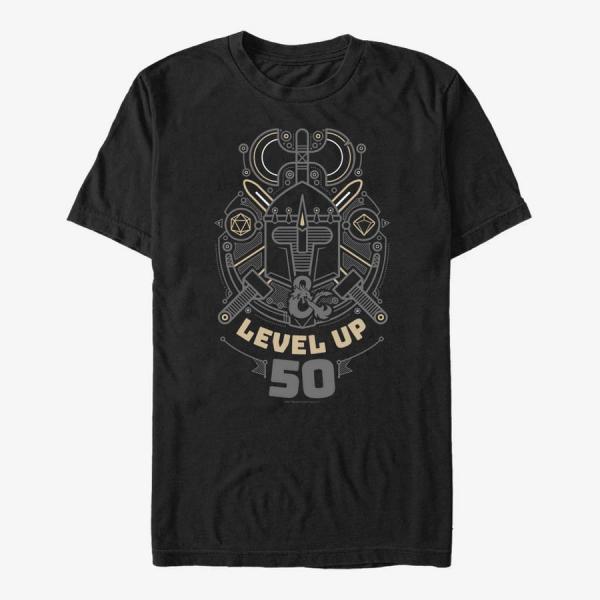 Tričko Merch Dungeons & Dragons - Level Up Fifty Unisex T-Shirt Black XXL