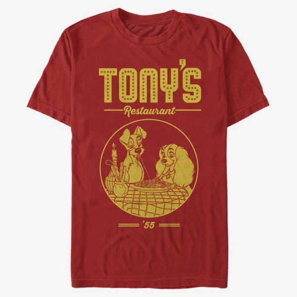 Queens Disney Classics Lady & The Tramp - Tonys Restaurant Unisex T-Shirt Red