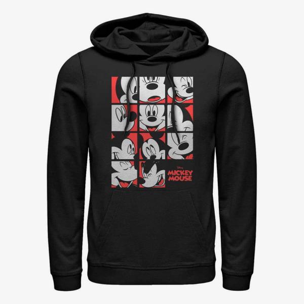 Mikina Merch Disney Classics Mickey Classic - Mickey Mouse Expression Grid Unisex Hoodie Black XXXL
