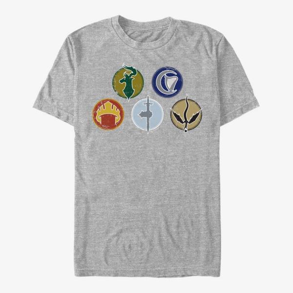 Tričko Merch Dungeons & Dragons - DISTRESSED FACTIONS LOGOS Unisex T-Shirt Heather Grey S