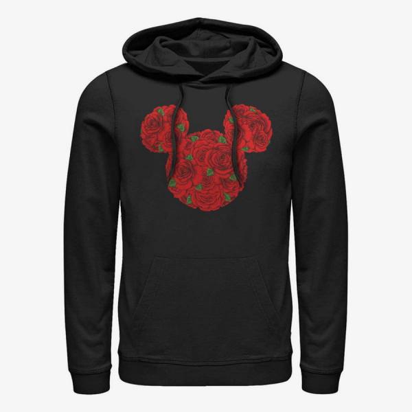 Mikina Merch Disney Classics Mickey Classic - Mickey Mouse Roses Unisex Hoodie Black XXL