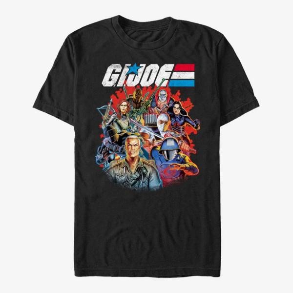 Tričko Merch Hasbro G.I. Joe - Retro Vs Group Unisex T-Shirt Black M