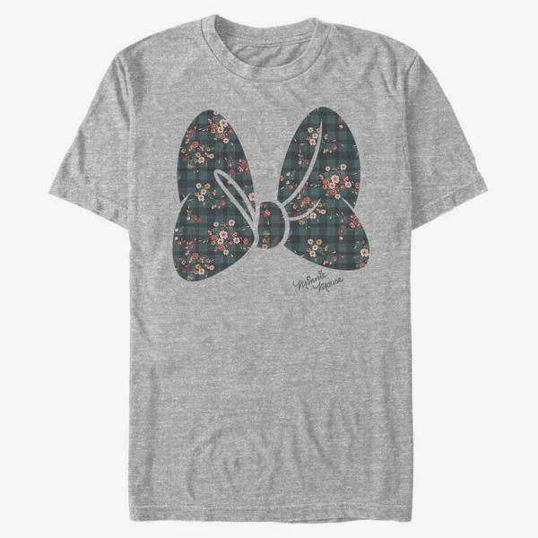 Tričko Merch Disney Classics Mickey & Friends - Plaid Floral Bow Unisex T-Shirt Heather Grey S