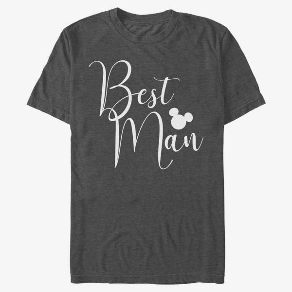 Tričko Merch Disney Classics Mickey & Friends - Best Man Unisex T-Shirt Dark Heather Grey XL