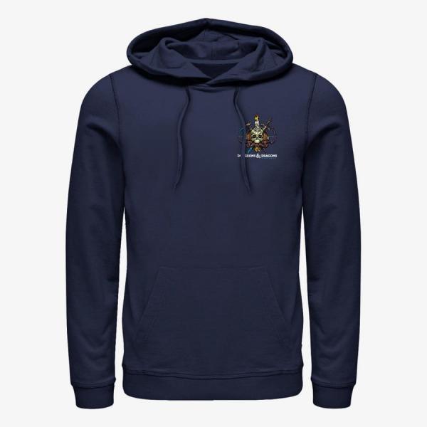 Mikina Merch Dungeons & Dragons - Skull Badge Unisex Hoodie Navy Blue S