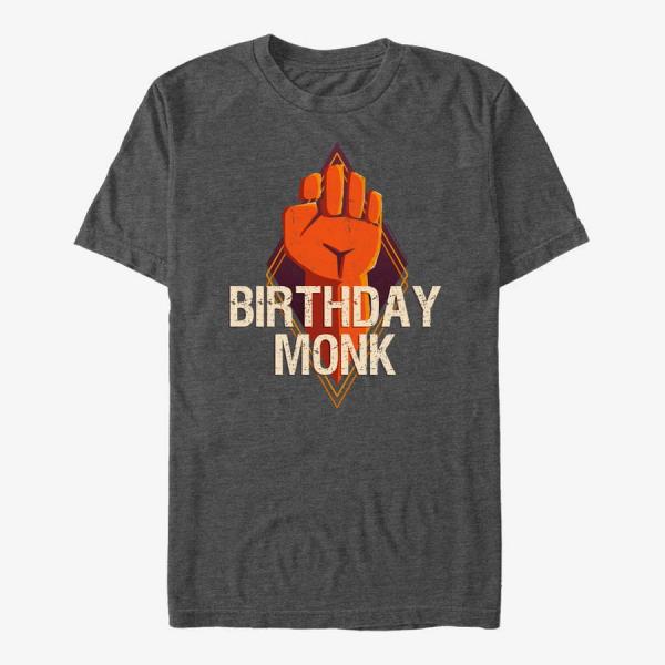 Tričko Merch Dungeons & Dragons - Birthday Monk Unisex T-Shirt Dark Heather Grey M