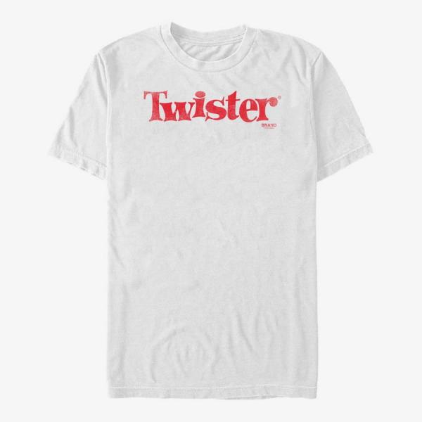 Tričko Merch Hasbro Vault Twister - TWISTER LOGO DISTRESSED Unisex T-Shirt White XXXL
